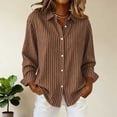 thumbnail image 4 of Wensltd Lapel Button Down Shirts for Women Dressy Stripe Printed Long Sleeve Blouse, 4 of 5