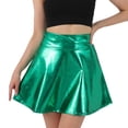 thumbnail image 2 of qolati Women's Glitter Pleated Mini Skirts Y2k High Waisted Flowy A-Line Short Skirt Vintage Dance Party Skating Skirt, 2 of 7