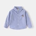 thumbnail image 5 of felwors Toddler Children's Cotton Shirts for Boys and Girls Long Sleeved Lapel Tops Baby Button Coats Casual Cartoon (Sky Blue,5-6 Years), 5 of 7