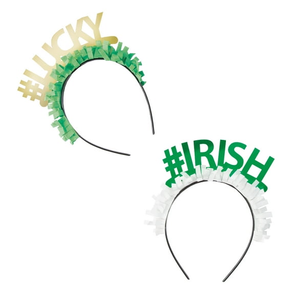 Foil St Patricks Day Party Headbands, 4ct