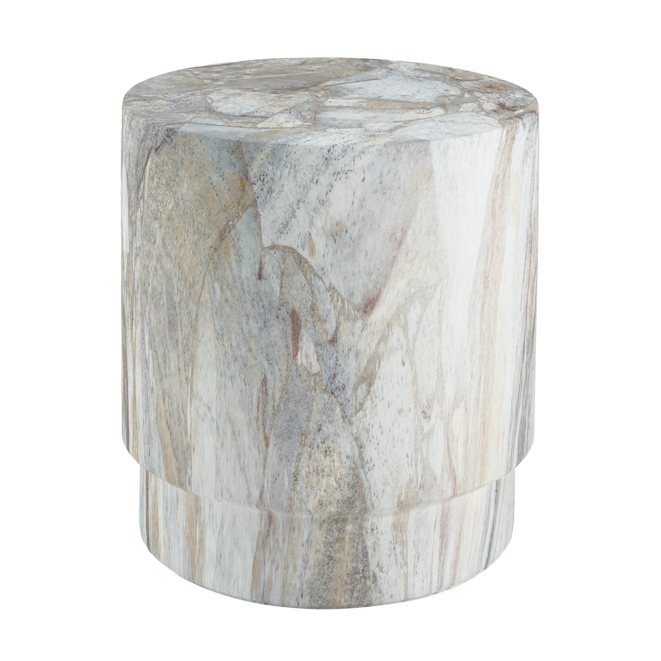 Christopher Knight Home Modern Lightweight MGO Accent Side Table with Drum Shape, Mist Stone