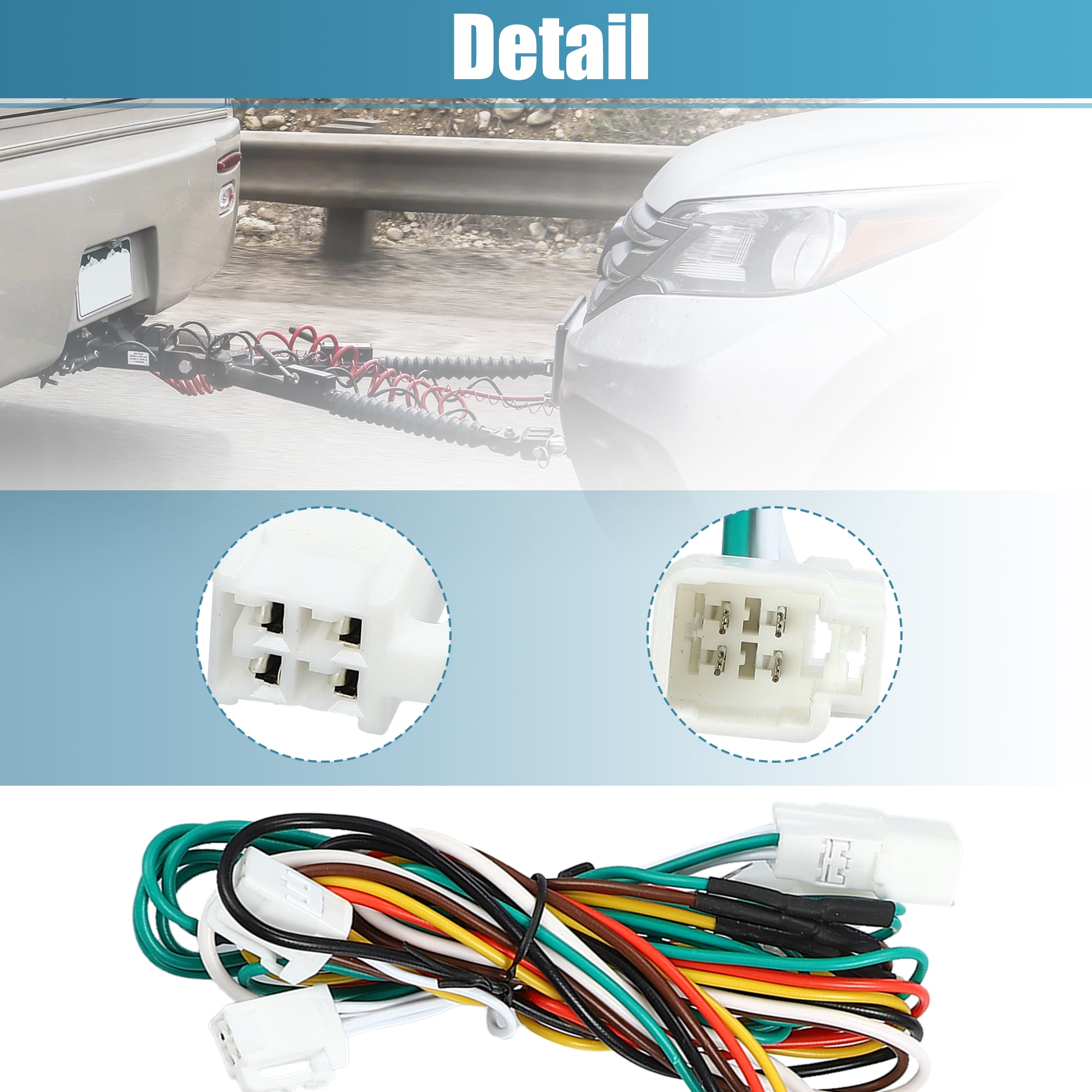 Unique Bargains 1 Set 56434 Vehicle Side 4-Pin Trailer Wiring Harness for Toyota RAV4