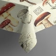 thumbnail image 5 of Brown Mushroom Sketch Beige Pattern Square Tablecloth,Waterproof Square Table Cover,Wipeable Spillproof Washable Table Cover for Home Kitchen Party Decor 52"x52"(132x132cm), 5 of 6