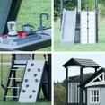 thumbnail image 4 of Backyard Discovery Whispering Point Light Gray Cedar Wood Swing Set, Slide, Clubhouse, 4 of 13