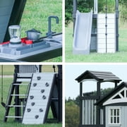 Backyard Discovery Whispering Point Light Gray Cedar Wood Swing Set, Slide, Clubhouse