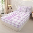 thumbnail image 2 of Catabedysis Cute Coquette Bowknot Zipper Twin Comforter Sets with Fitted Sheet and 2 Pillowcases,Purple Personalized Letter F Zipper Bedding Set For Girls,Colorful Stars Reversible,4 Pieces, 2 of 7