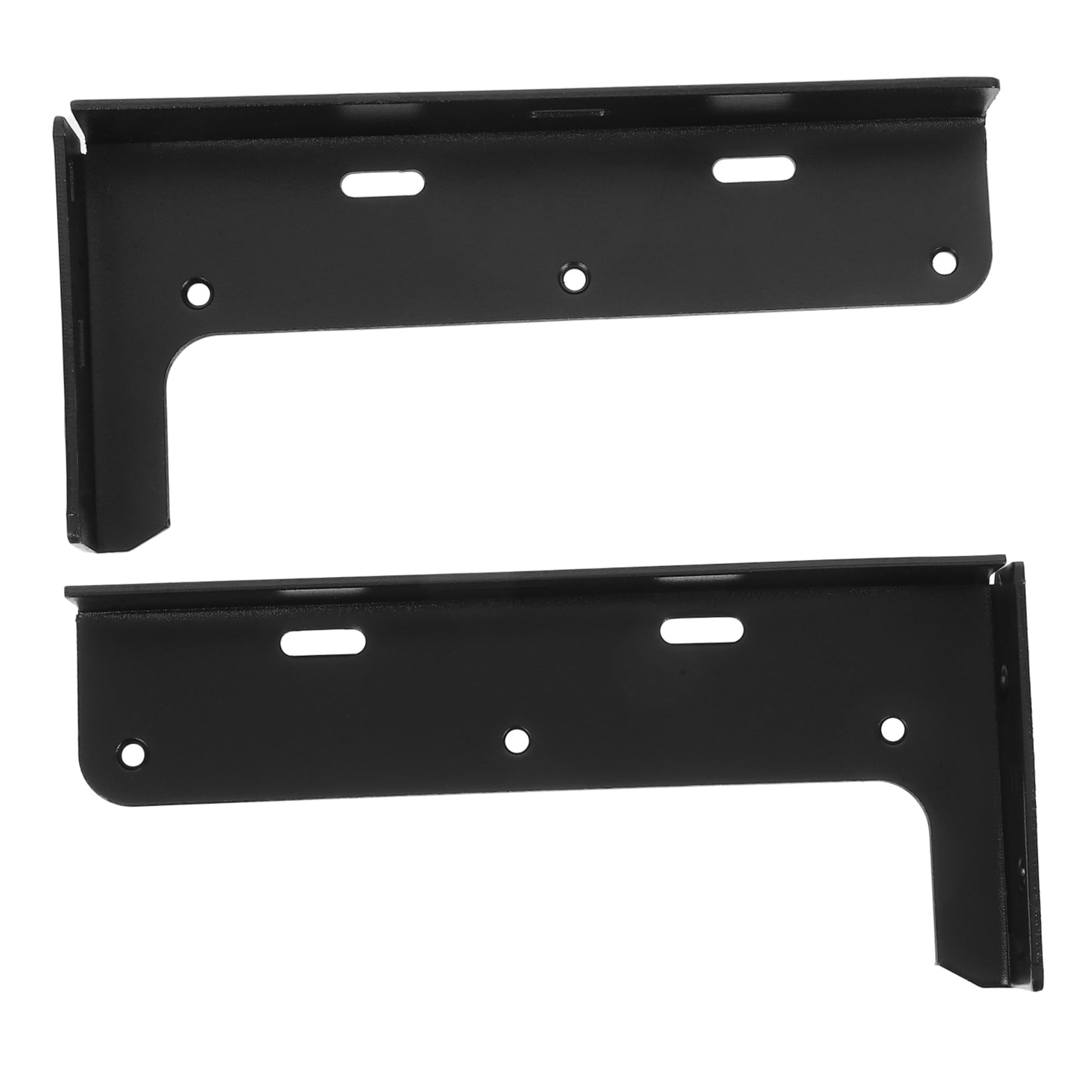 FRCOLOR 2pcs Wall Mounted Shelf Brackets For Cabinet Installation Heavy Duty Black Metal L Brackets For Floating Shelves For Kitchen And Bathroom