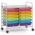 thumbnail image 1 of Costway 12 Drawers Rolling Cart Storage Scrapbook Paper Studio Organizer Bins Rainbow, 1 of 10