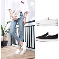 thumbnail image 5 of Mocasines de lona para mujer, zapatillas de deporte de corte bajo a la moda, color blanco, talla 38, 5 of 5
