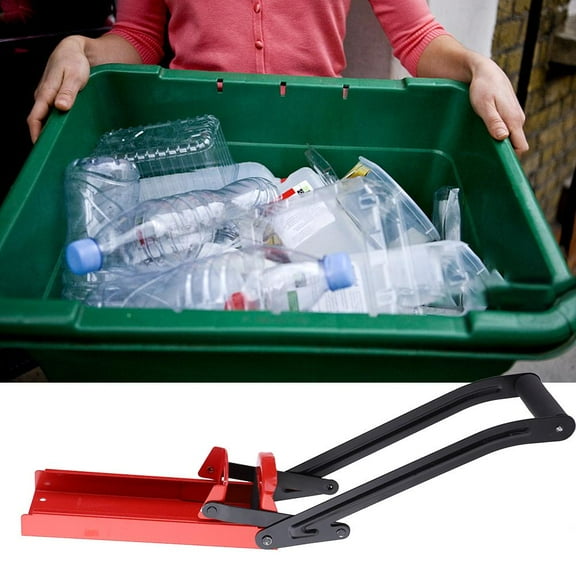 Haofy Plastic Bottle Crusher,500ML Can Crusher Red Steel Rubber Handle Plastic Bottle Recycling Tool with Opener,Steel Bottle Crusher