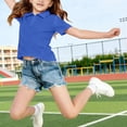 thumbnail image 7 of HAJWOH Kids Short Sleeve Polo Shirt School Uniform Shirts For Girls Boys Blue 3-4 Years, 7 of 7