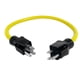 thumbnail image 1 of Paquete de 2 enchufes de 3 clavijas para enchufe macho, cable de extensión doble de 5-15p, RV, cable adaptador de generador, 125v 24in, 1 of 4
