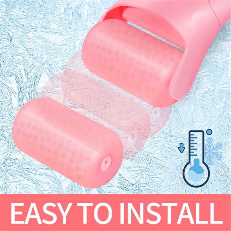 Ice Roller for Face & Eye, Puffiness, Migraine, Pain Relief and Minor Injury, Care Products 3pcs（pink,green,blue,18.5*8.5*4.2cm )