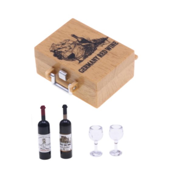 Botellas de vino en miniatura, vino tinto, muebles de casa de muñecas, simulación para niños y adultos. ALEMANIA