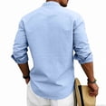 thumbnail image 6 of Betivan Men Printed Fashionable Casual Loose Button Placket Long Sleeve Stand-up Collar Blouse Shirt, 6 of 7