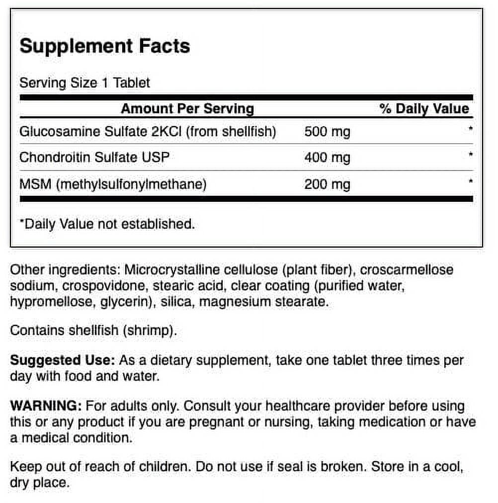Swanson Glucosamine Chondroitin & Msm - Higher Strength 120 Tabs