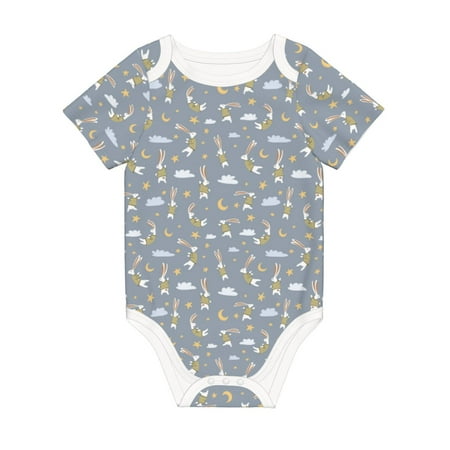 

Coaee Sleep Rabbit for Soft Cotton Baby Short-Sleeve Bodysuit Baby Girls Boys Bodysuit Romper