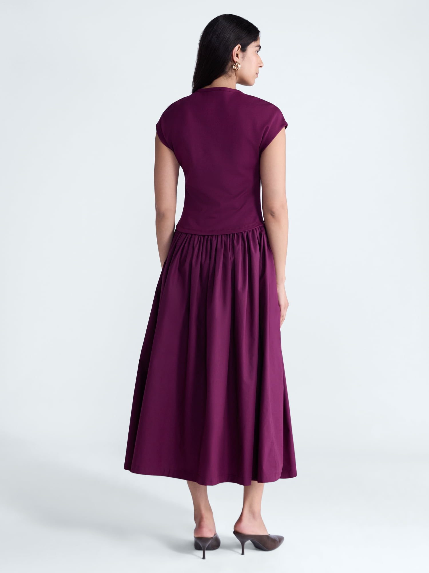 Scoop Women’s Maxi Dress with Short Dolman Sleeves, Sizes XS-XXL