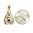 thumbnail image 2 of 14k two tone gold buddha Buda Buddah pendant charm religious fine jewelry 2.7g, 2 of 12