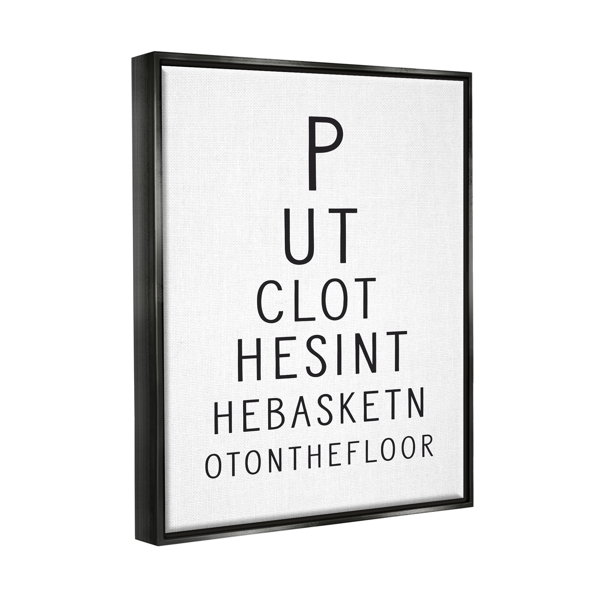 Stupell Industries Minimal Laundry Humor Typography Painting Black Floater Framed Art Print Wall Art, 17 x 21