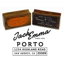 Printtoo Custom Shop Name Address Personalized Business Wood Mounted Envelope Rubber Stamp