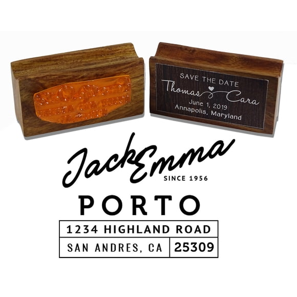 Printtoo Custom Shop Name Address Personalized Business Wood Mounted Envelope Rubber Stamp