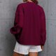 thumbnail image 4 of Túnica de encaje de ganchillo para mujer, blusas de gasa con manga larga y cuello en V, camisas con cordón de punto suizo, 4 of 6