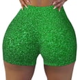 thumbnail image 2 of Lsque Green Sparkling Shiny Pattern High Waisted Biker Shorts for Women-Tummy Control Fitness Athletic Workout Running Yoga Gym Shorts,Moisture-Wicking-XX-Large, 2 of 9