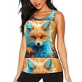 thumbnail image 1 of Fotbe Fiery Red Maple Leaf Fox Blusas Sin Mangas para Mujer – Estilo Casual, Corte Suelto, Slim-Fit, Cuello Redondo Deportivo, Tops de Verano para Gimnasio y Yoga-Medium, 1 of 7