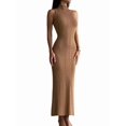 thumbnail image 2 of Women Bodycon Maxi Dress Casual Long Dresses Khaki M, 2 of 7