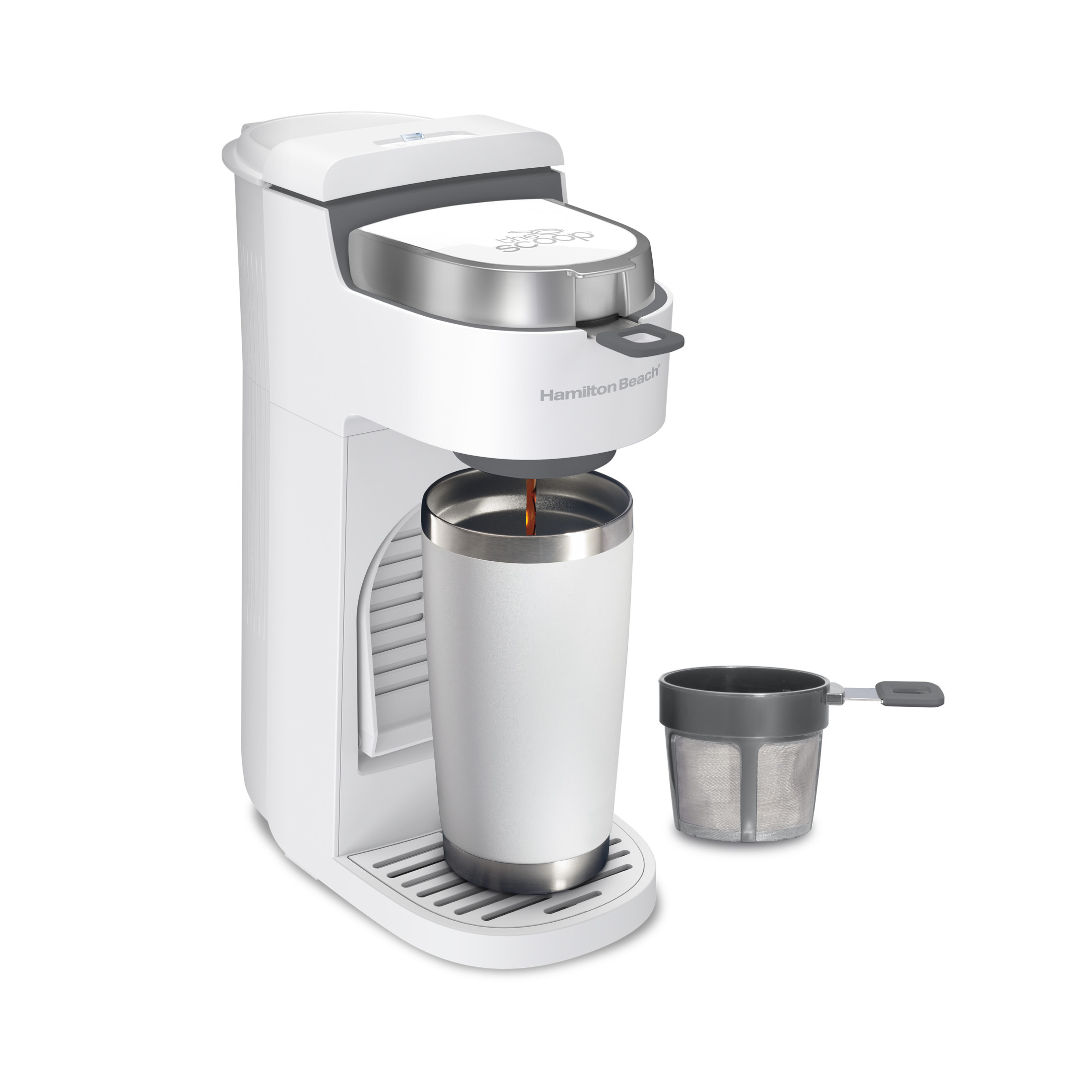 Hamilton Beach The Scoop Single Serve Coffee Maker, White photo 1