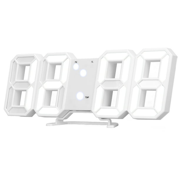 Reloj despertador digital LED 3D Jadeshay alarma temperatura luz nocturna