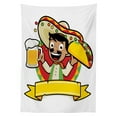 thumbnail image 3 of Ambesonne Mexican Tablecloth Rectangular Table Cover, Man with a Beer and Taco, 52"x70", Multicolor, 3 of 4