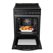 Lanbo 24 in 2.9 CU ft Freestanding Electric Range with Rotisserie and True Convection Oven and Timer