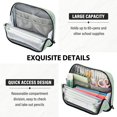 thumbnail image 5 of Standing Pencil Case with Base Large Capacity Stationery Pouch Pen Bag with Zipper for Women Men Green and Mint Bows, 5 of 7
