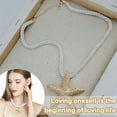 thumbnail image 5 of DESIGNICE Shell Necklace Sparkling Shine Starfish Necklace Ocean Vibe Boho Necklaces for Women Gold, 5 of 7