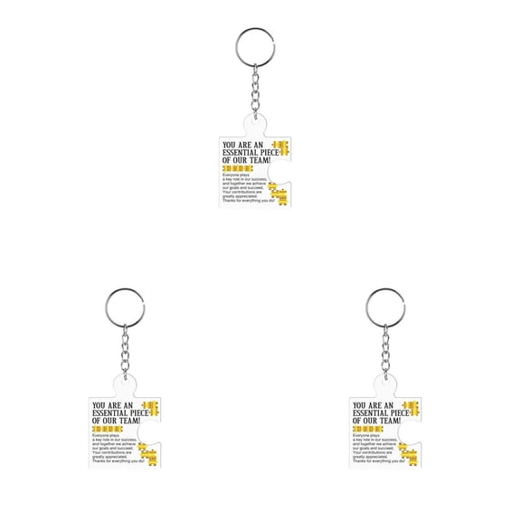 Team Appreciation Gifts Bulk for Coworker Employee Staff, Thank You Christmas Gift Set Acrylic Puzzle Piece Keychains (3PC,B)
