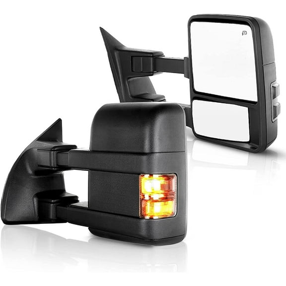 ECCPP Towing Mirrors Replacement fit for Ford for F250 for F350 for F450 for F550 Power Heated Signal Pair Mirrors 2008 2009 2010 2011 2012 2013 2014 2015 2016