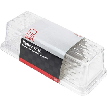 Chef Craft Select Plastic Butter Dish, 6.75 inch, Clear with Cover