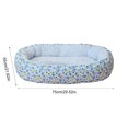 thumbnail image 3 of Floral Printed Pet Bed, All Season Use Soft Cozy Oval Dogs Bed with Removable Cover, Egg-Crate Foam Pet Bed Couch, Non-Slip Bottom (Blue, 30''x21''), 3 of 6