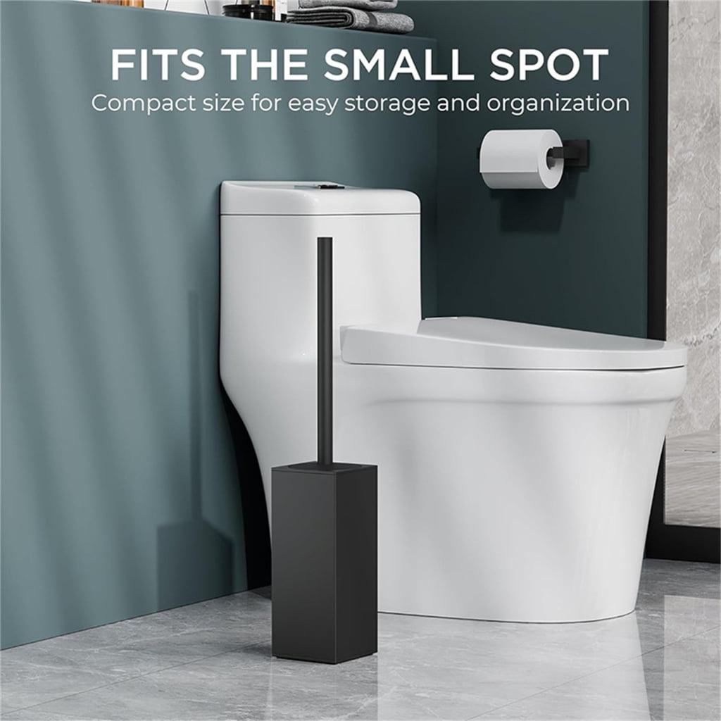 Soft Bristles Toilet Brush & Holder Bathroom Toilet Bowl Brush Easy to Clean