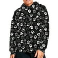 thumbnail image 2 of DISNIMO Paw Print Hoodies for Boys Soft Black Hoodie for Kids Boys Hoodie Sweatshirt for Kids Sweatshirts Boys 6-7 Clothes Hoodies Girls Graphic Streetwear Sweatshirt Girls Casual Hoodie, 2 of 7