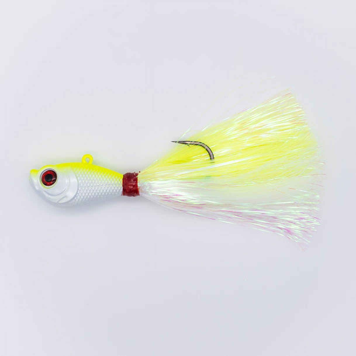 Intent Tackle Mylar Series Bucktail, 2oz. White/Chartreuse