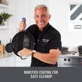 thumbnail image 3 of Zakarian By Dash 9.5 Inch Small Nonstick Cast Iron Skillet Titanium Ceramic Coated Frying Pan Blue, 3 of 5