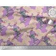 thumbnail image 3 of Soimoi Satin Silk Fabric Leaves & Orchids Floral Print Fabric by Yard 42 Inch Wide, 3 of 3