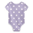thumbnail image 2 of Lavender Background with White Dots Pure Cotton Bodysuit Short Sleeve Pajamas One-Piece Romper Unisex 12M, 2 of 6