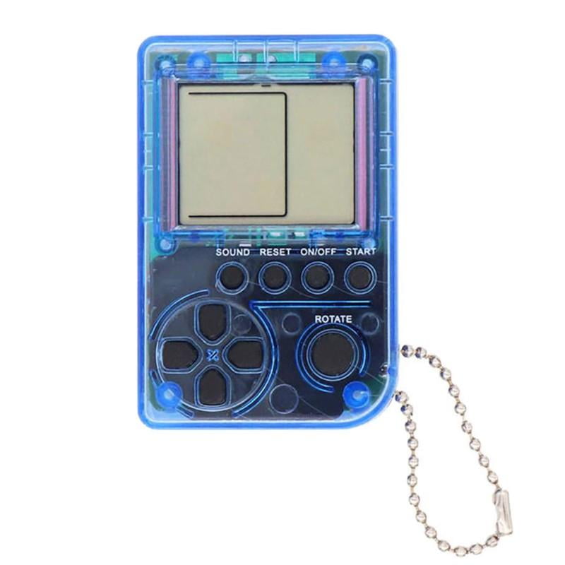 Mini Keychain Pendant Tetris Game Box, Classic Retro Game Console Built