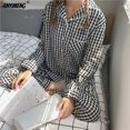 thumbnail image 1 of Ins Stylle-Pijama de manga larga para mujer, ropa para el hogar, ropa de salón de ocio, primavera y otoño, nueva, 1 of 4