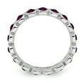 thumbnail image 2 of 925 Sterling Silver June Empilable Anneau Pierre de Naissance Rhodolite Cristal Grenat, 2 of 7