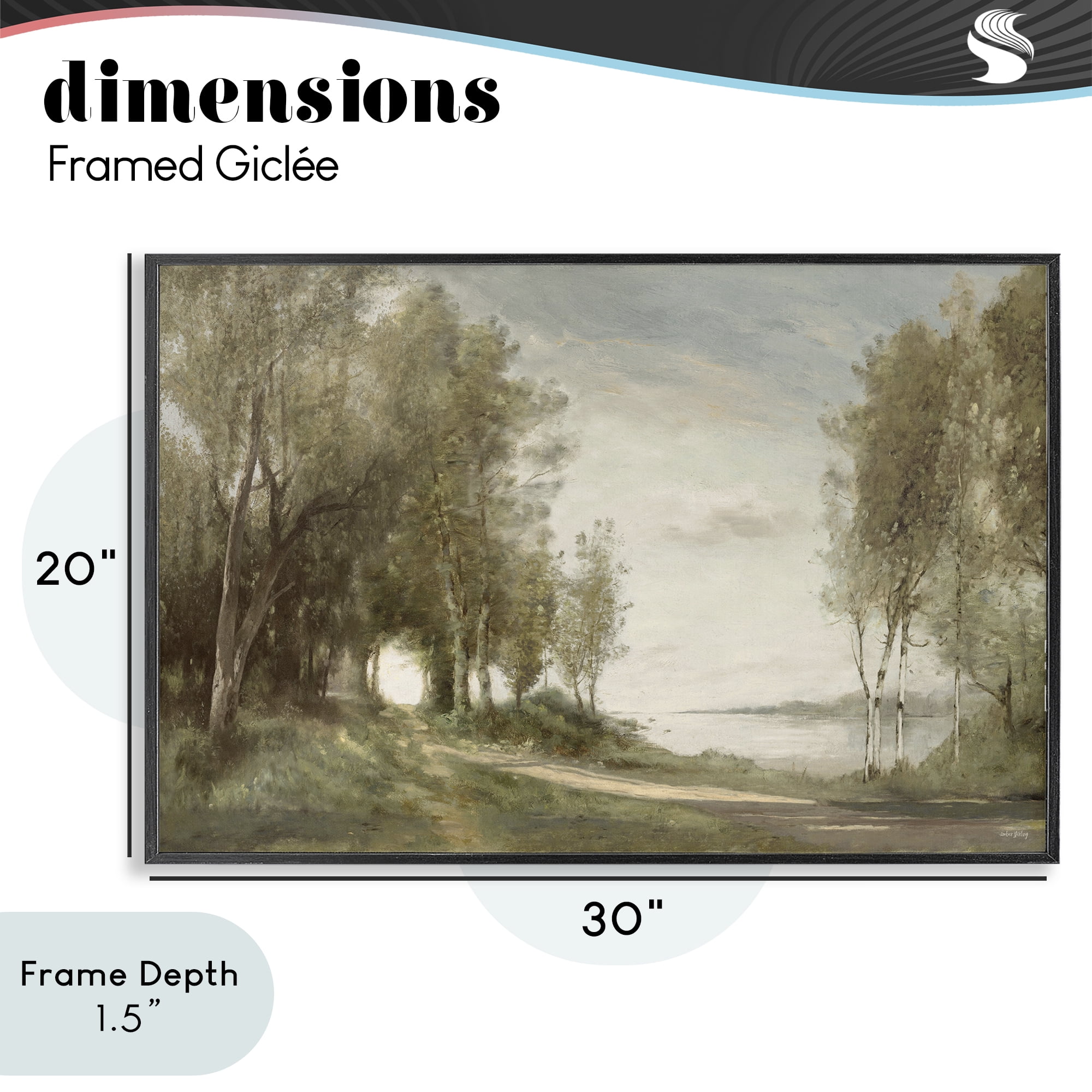 Stupell Industries Tranquil Lakeside Path Black Framed Giclee Art, design by Amber Sterling